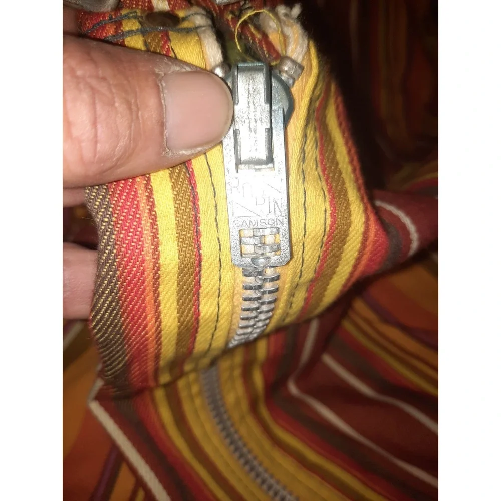 Vintage Striped Canvas Clothes Hanging Garment Bag Robin Samson Zipper